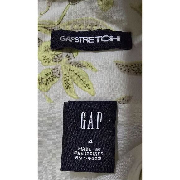 Gap Stretch Womens Floral A-Line Skirt White & Green Size 4 fairy core - Picture 5 of 8